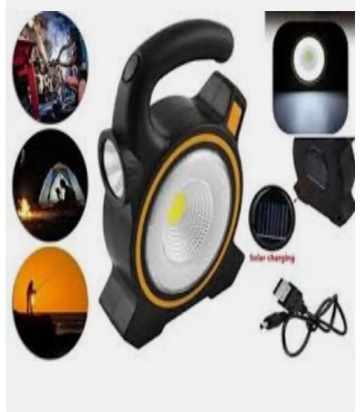 Solar Rechargeable White LED COB Work Light